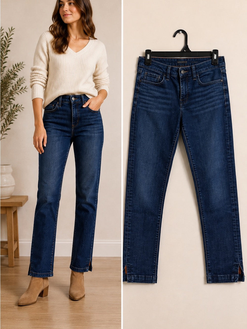 Pilcro and the Letterpress Straight Leg Jeans Women’s Size 28 Dark Blue Denim